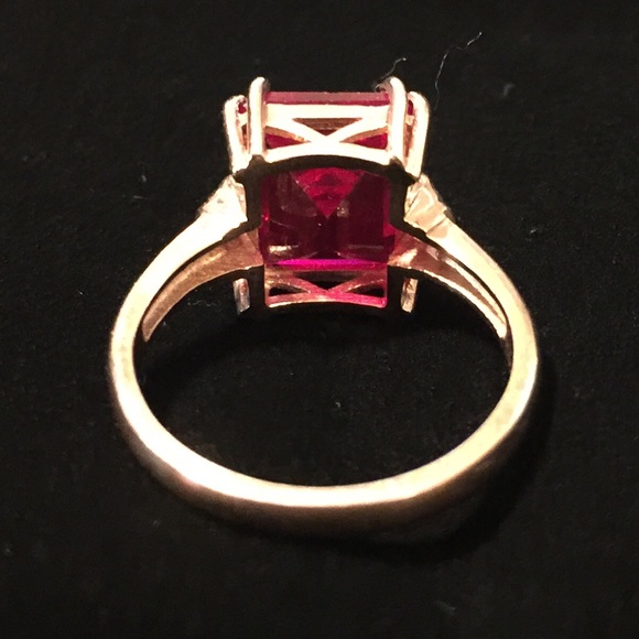 NWOT Ruby & Rose Gold-Plated Silver Ring Size 7 - Picture 2 of 8